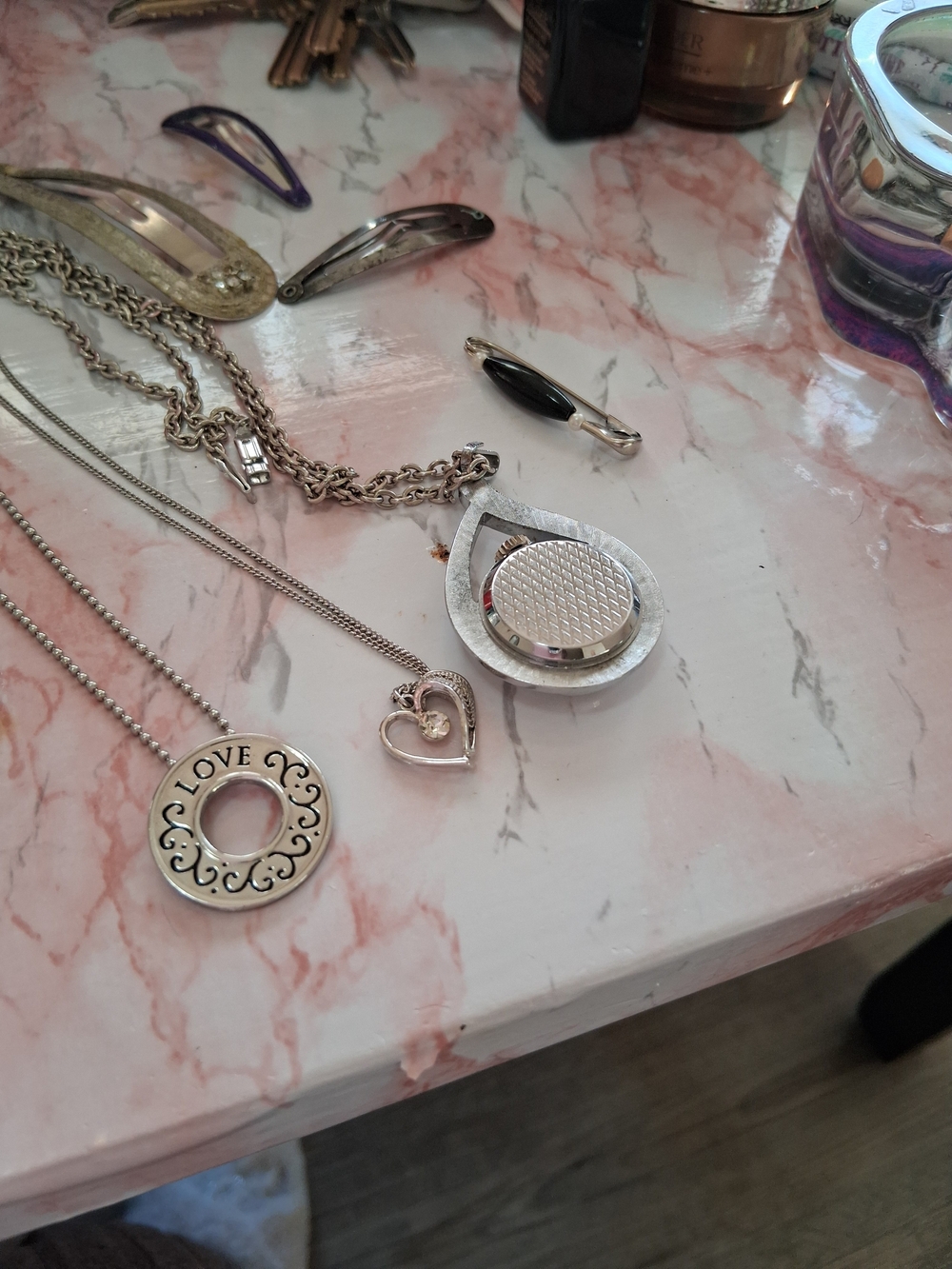 Silver Tone Mixed Jewelry Collection - Assorted Charms and Necklaces - Picture 12 of 12